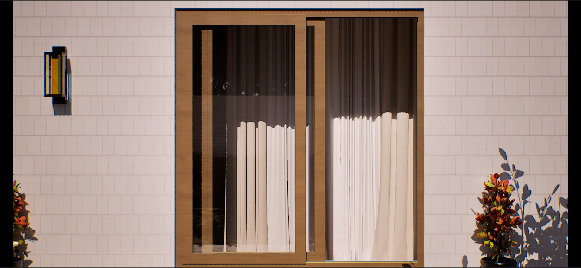 Puerta pivotante de PVC para entrada principal | Golden Oak + fijos laterales imagen carrusel 1