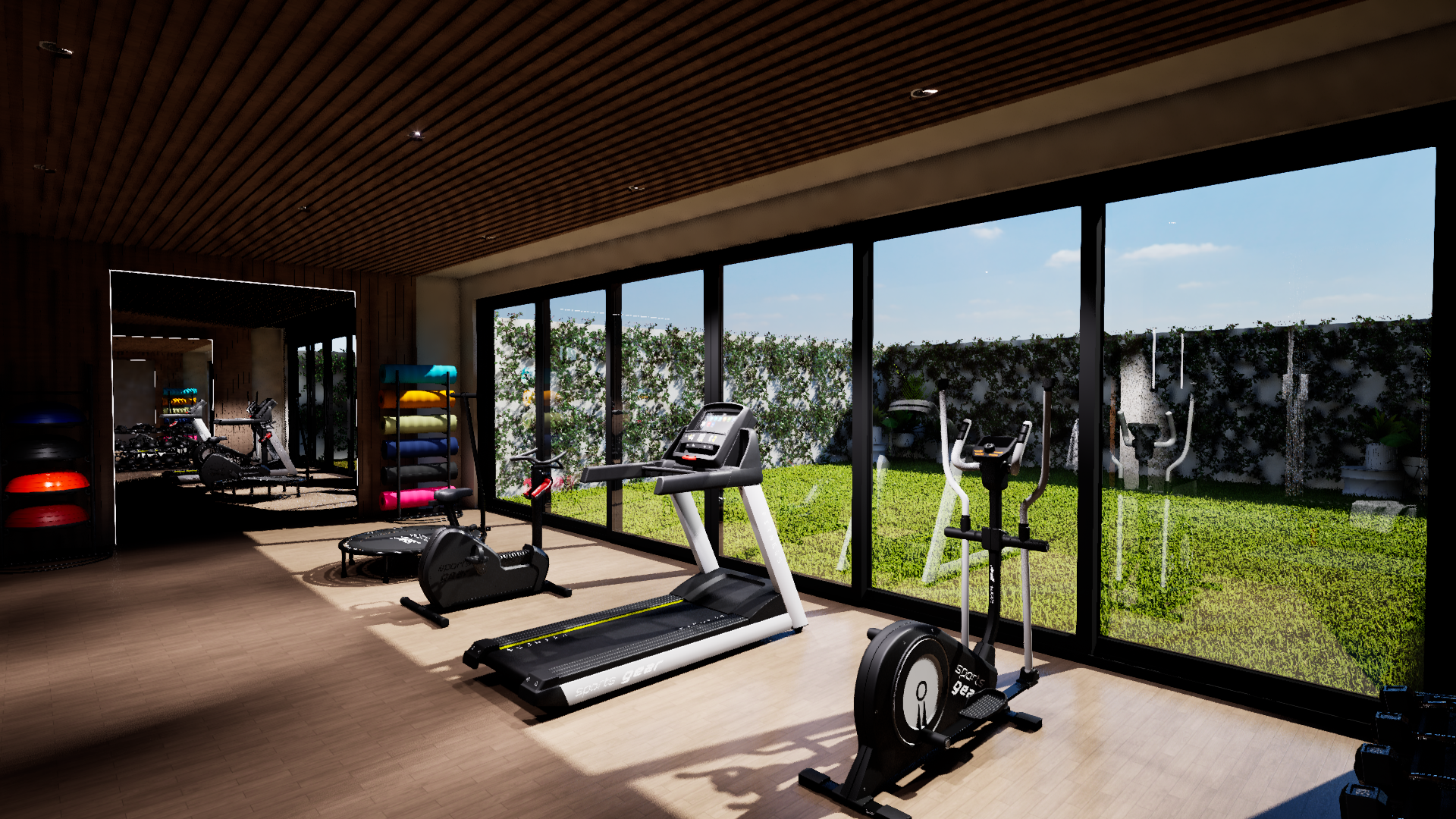 Canceleria de PVC Serie 920-86 para Gym Privado: Conexión con el Jardín sin Perder Privacidad ni Aislamiento Acústico imagen carrusel 1