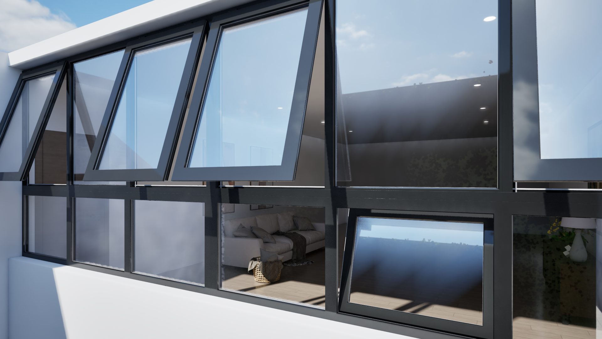 Doble altura iluminada sin sobrecalentamiento: cancelería PVC fijos + proyectantes imagen carrusel 5