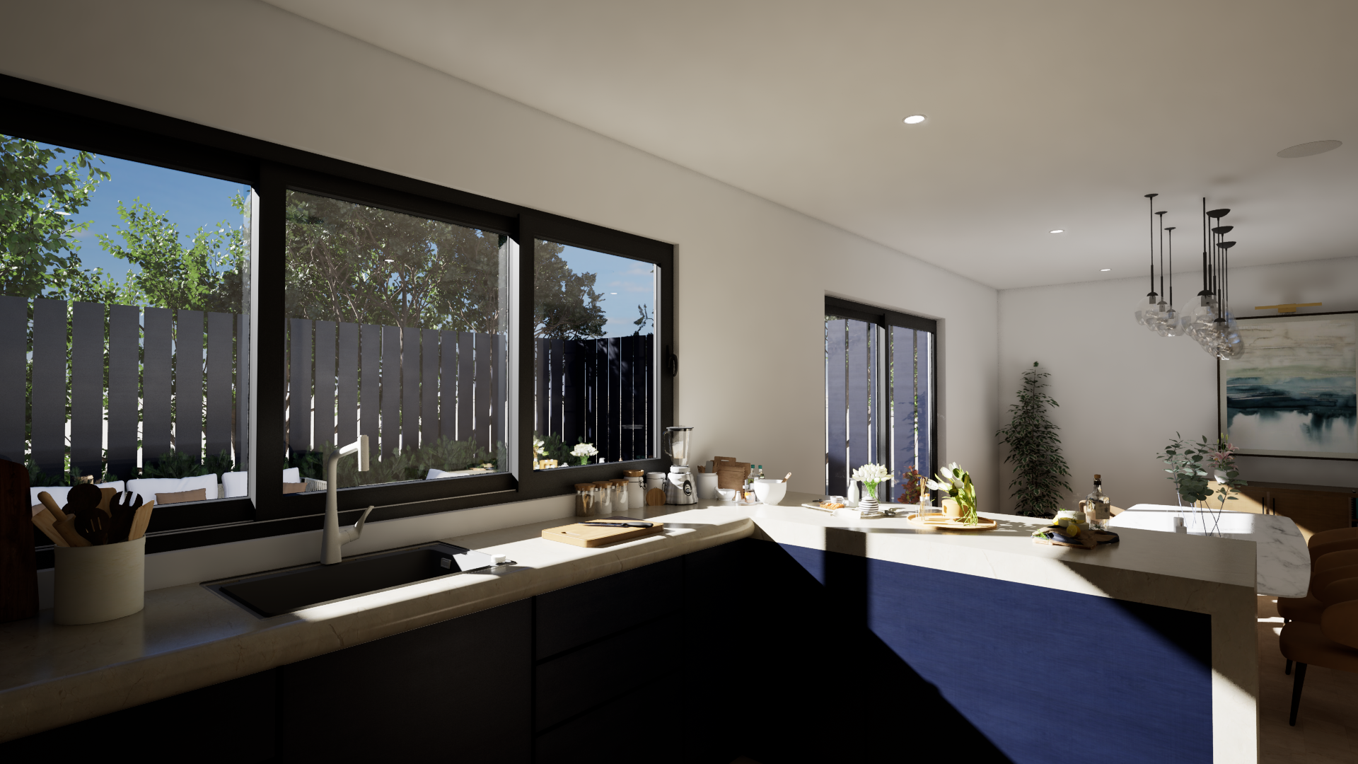Remodelación de cocina con ventanas corredizas PVC pocket | Jet Black imagen carrusel 1