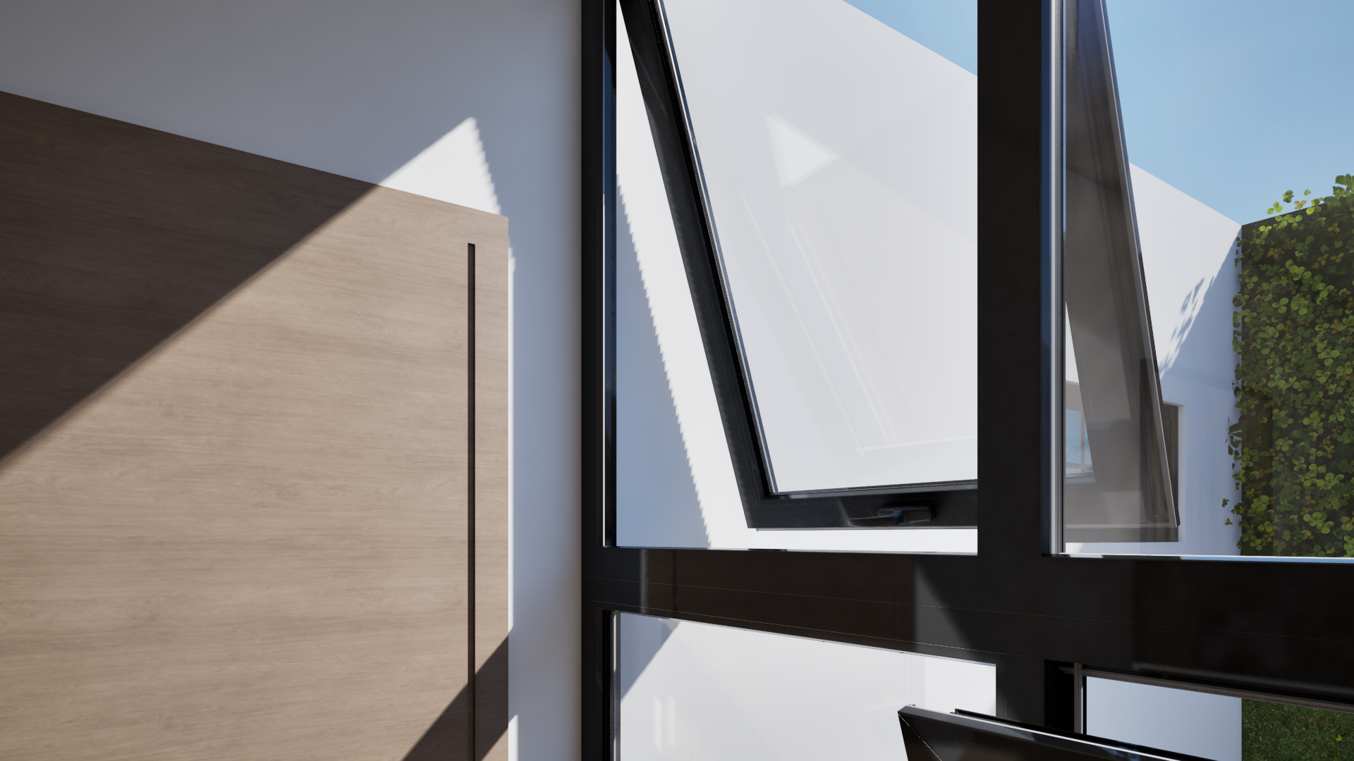 Doble altura iluminada sin sobrecalentamiento: cancelería PVC fijos + proyectantes